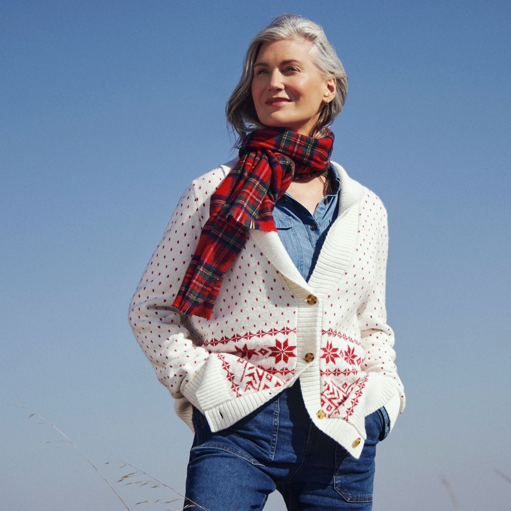 Lands end lofty cable cardigan store