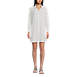 Women's Sheer Rayon Oversized Button Front Swim Cover-up Shirt, Front