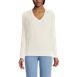 Women's Cotton Blend Cable V-Neck Sweater, Front