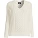 Women's Cotton Blend Cable V-Neck Sweater, Front