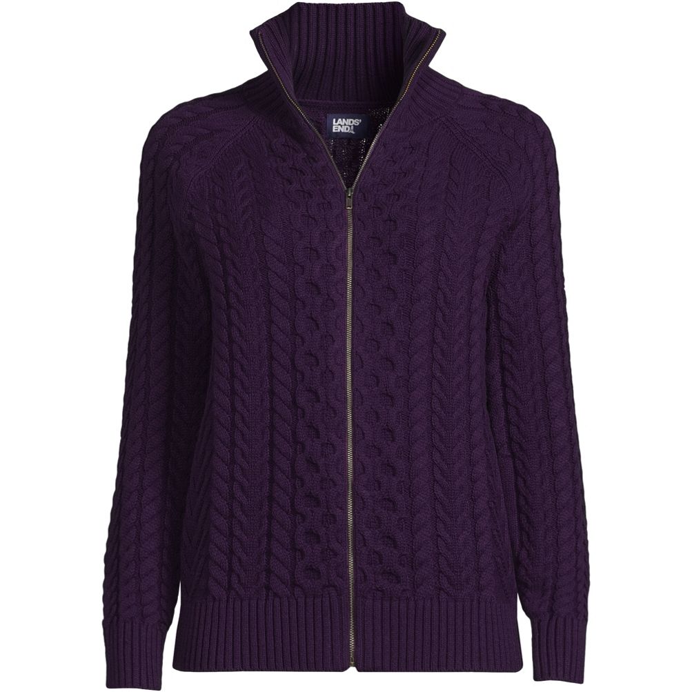 Lands end cable knit on sale sweater