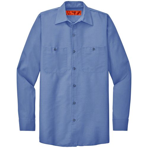 Red Kap Men's Extra Big Custom Logo Long Sleeve Industrial Work Shirt