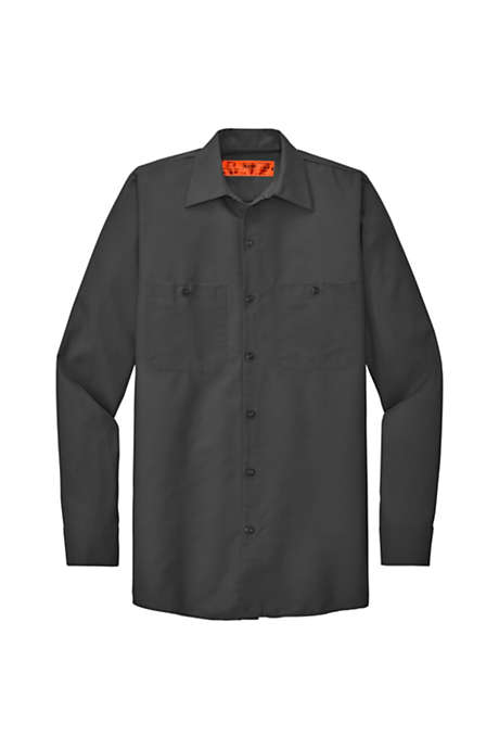 Red Kap Men's Big Custom Logo Long Sleeve Industrial Work Shirt
