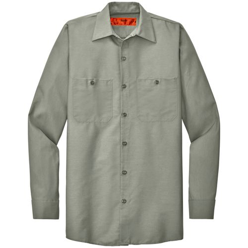 Red Kap Men's Extra Big Custom Logo Long Sleeve Industrial Work Shirt