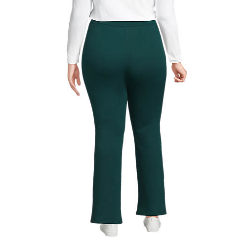 Women's Plus Size High Rise Serious Sweats Fleece Lined Pocket Bootcut Pants - Secondary