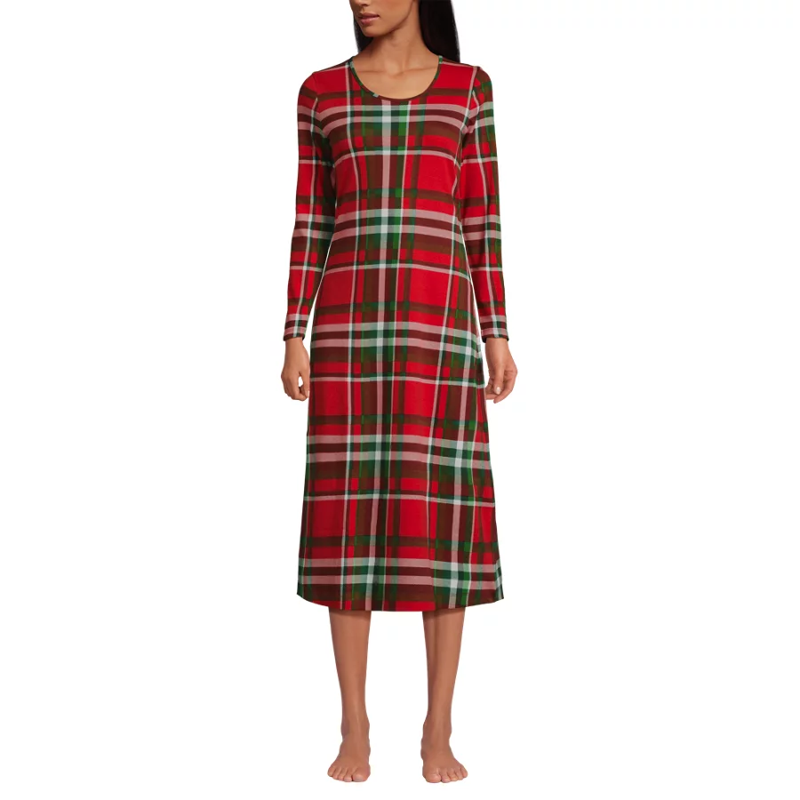 Women's Cotton Long Sleeve Midcalf Nightgown view 4