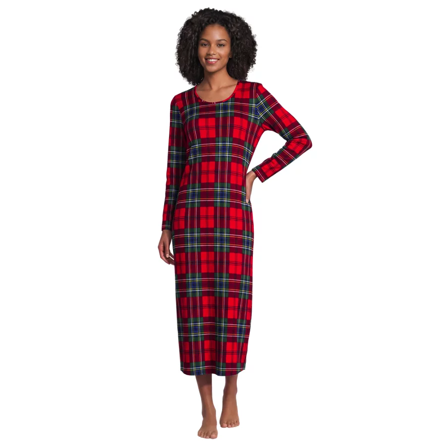 Women's Cotton Long Sleeve Midcalf Nightgown view 2