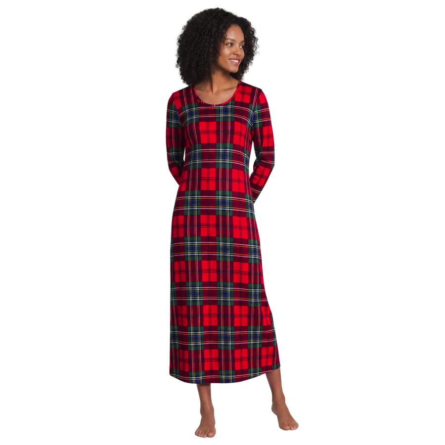 Women's Cotton Long Sleeve Midcalf Nightgown view 3