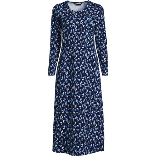 Women's Cotton Long Sleeve Midcalf Nightgown, Front