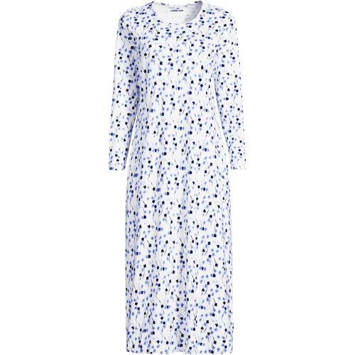 Long Sleeve Mid Calf, Pure Cotton Nightdress, Women, size: 2X, plus, Ivory, Cotton, by Lands' End