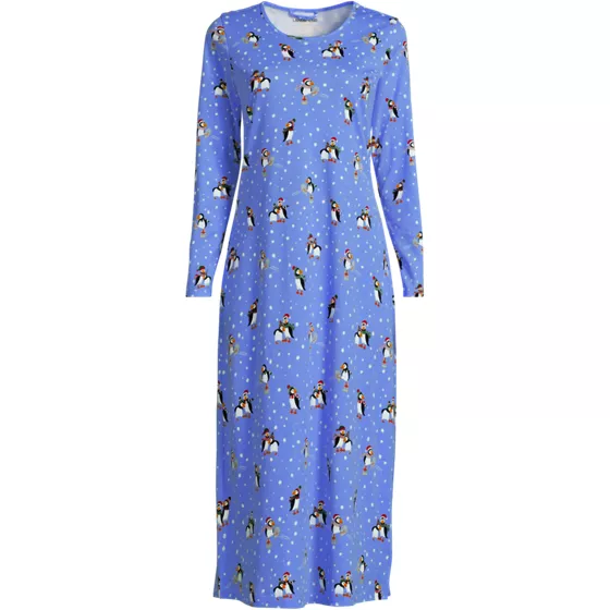 Women's Plus Size Cotton Long Sleeve Midcalf Nightgown - primary