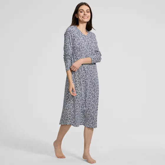 Women's Cotton Long Sleeve Midcalf Nightgown - primary