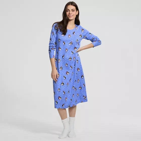 Women's Cotton Long Sleeve Midcalf Nightgown - primary