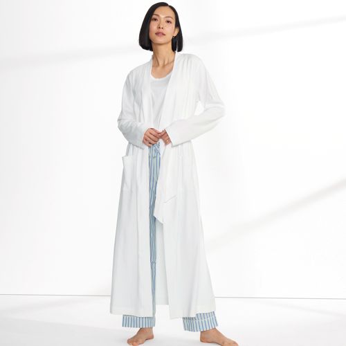 Women 100% Cotton Pajamas Winter Dormir Lounge Sleepwear Solid White P –  The official Lamier online store