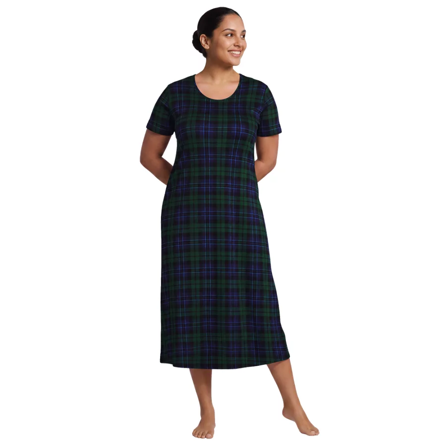 Women's Cotton Short Sleeve Midcalf Nightgown view 2