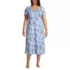 Women's Plus Size Cotton Short Sleeve Midcalf Nightgown, Front