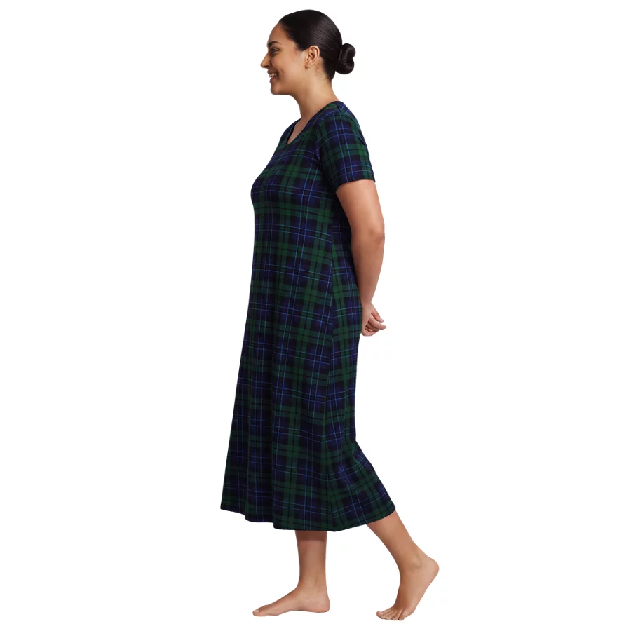 Women's Cotton Short Sleeve Midcalf Nightgown view 3