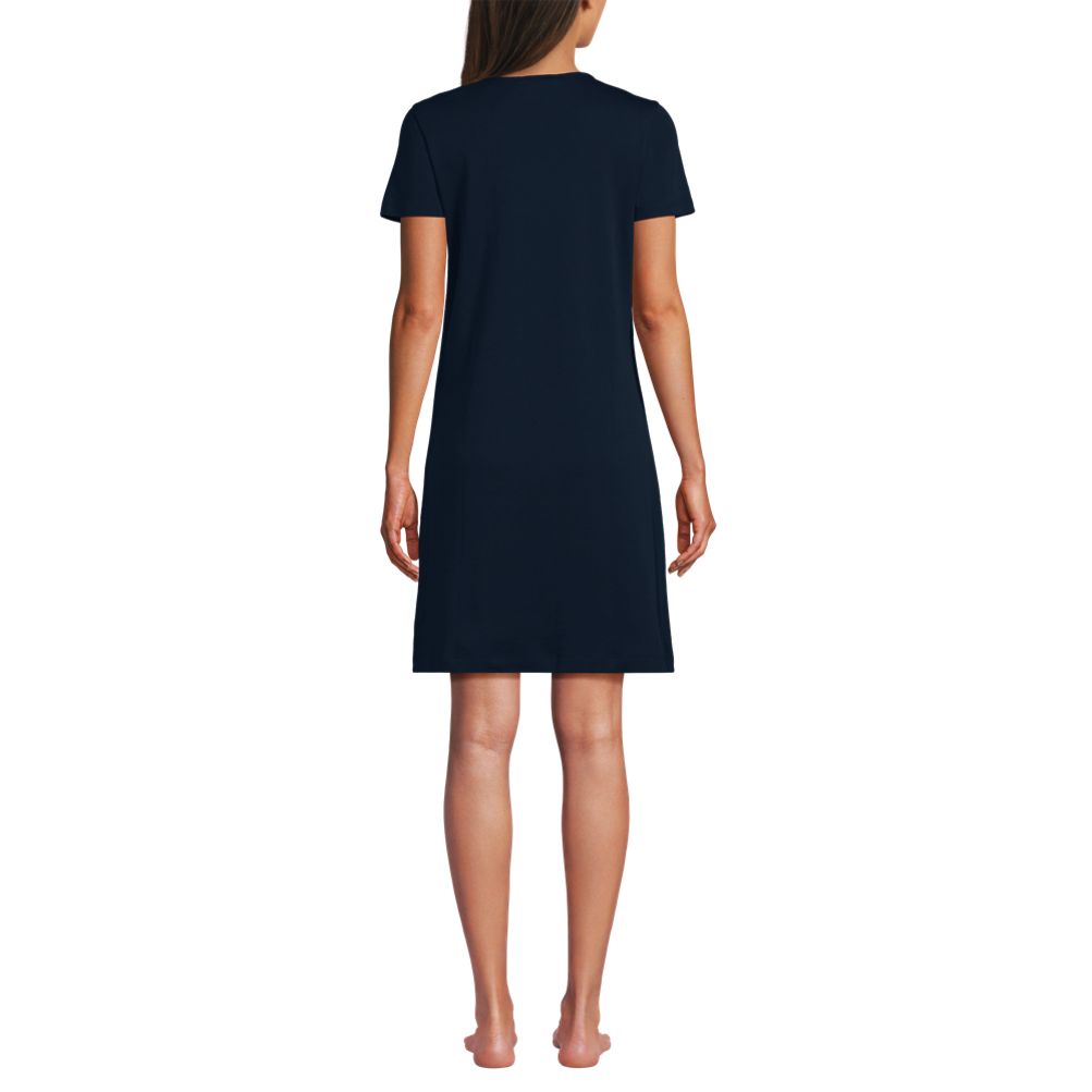 Women's Cotton Short Sleeve Knee Length Nightgown | Lands' End