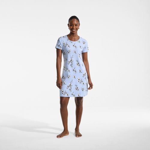  Lands' End Knielanges Kurzarm-nachthemd Aus Baumwolle, Damen, Größe:32-34 Petite, Blau, Baumwolle, By Lands' End 
