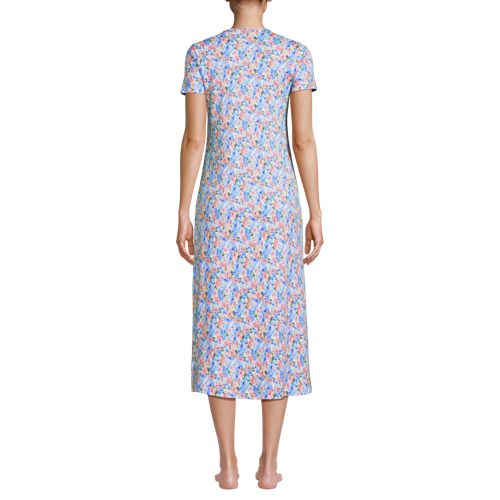Women's Cotton Short Sleeve Midcalf Nightgown, Back