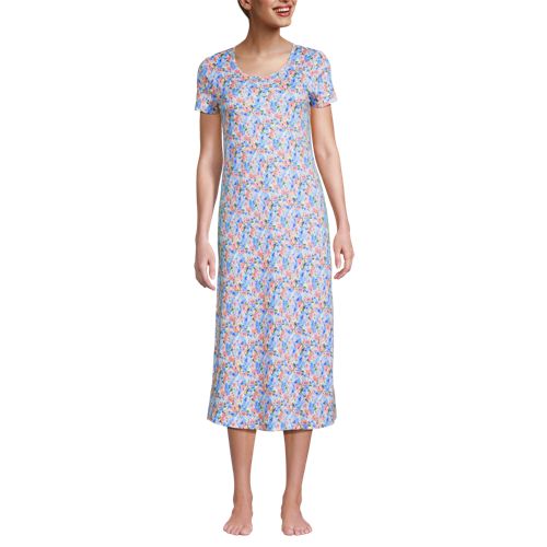 Women's Cotton Short Sleeve Midcalf Nightgown, Front