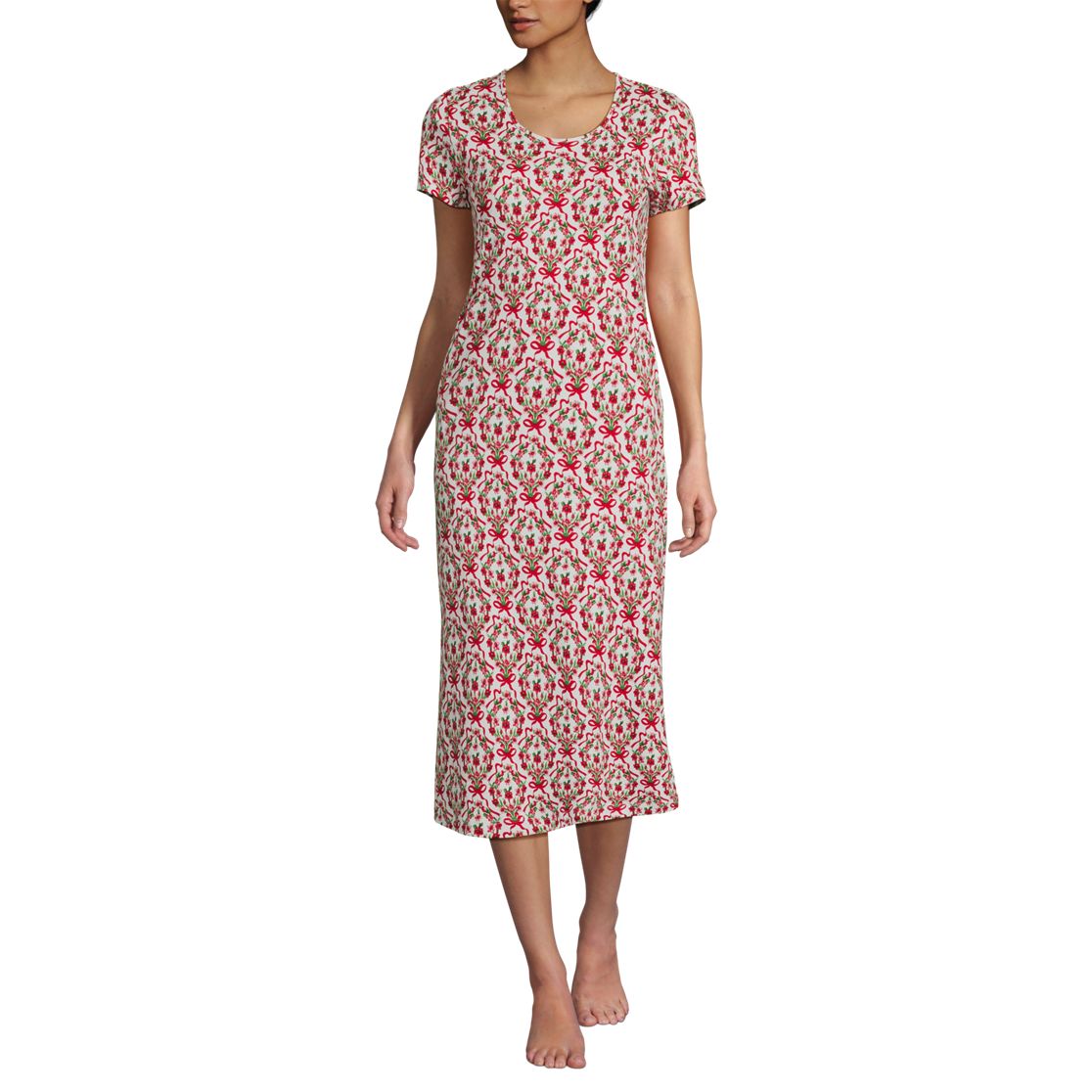 Women's Cotton Short Sleeve Midcalf Nightgown