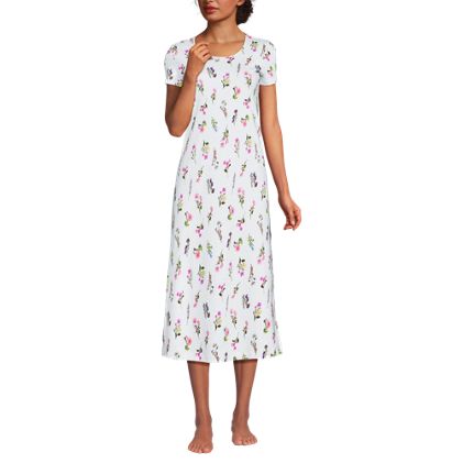 Women's Cotton Short Sleeve Midcalf Nightgown - image 1