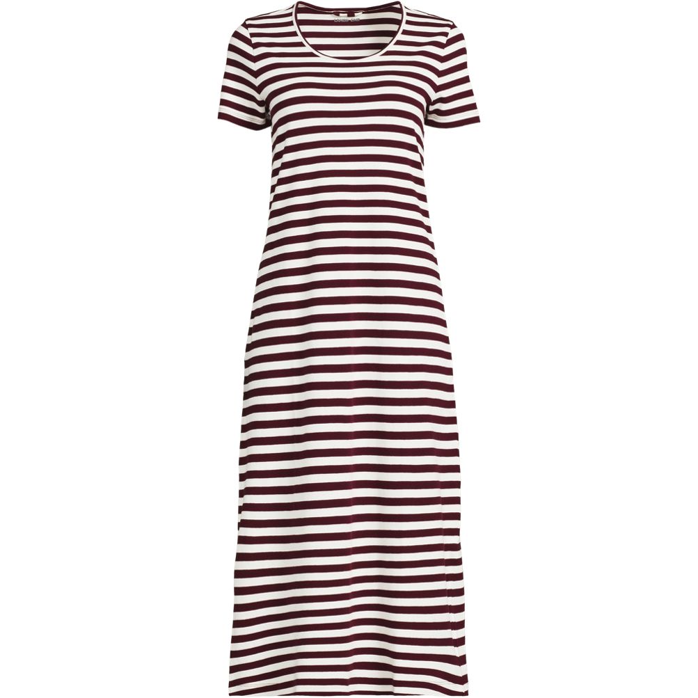 women's supima cotton short sleeve knee length nightgown dress Women's Petite Cotton Short Sleeve Midcalf Nightgown - Lands' End - Red