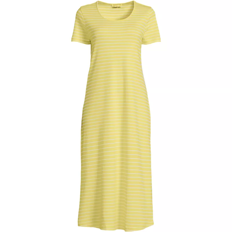 Women's Cotton Short Sleeve Midcalf Nightgown, Front