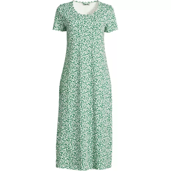 Women's Plus Size Cotton Short Sleeve Midcalf Nightgown - primary