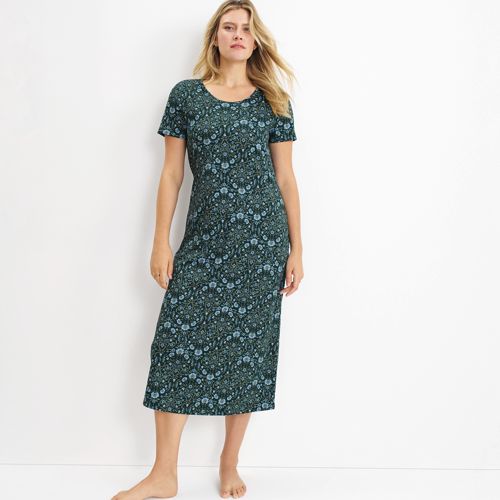 Women's Tall Lands' End Comfort Knit Nightgown with Built-In Bra