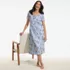 Women's Cotton Short Sleeve Midcalf Nightgown, alternative image