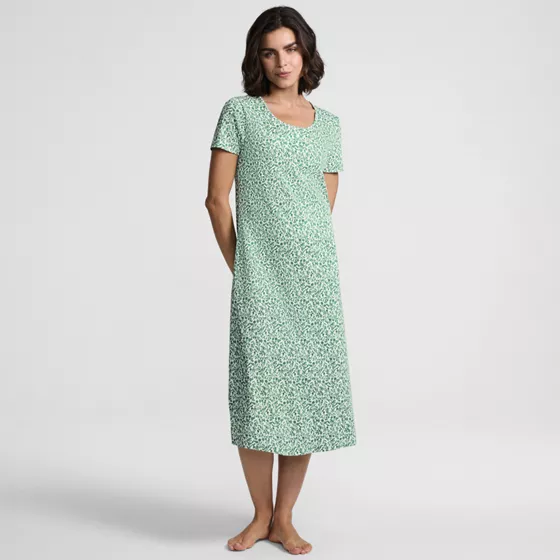 Women's Cotton Short Sleeve Midcalf Nightgown - primary
