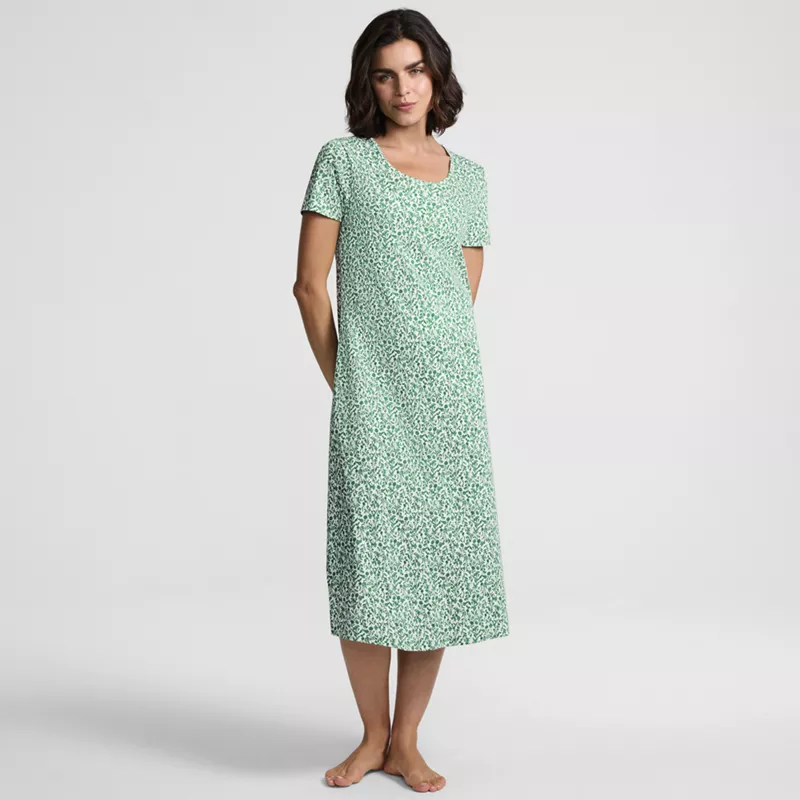 Women's Cotton Short Sleeve Midcalf Nightgown, alternative image
