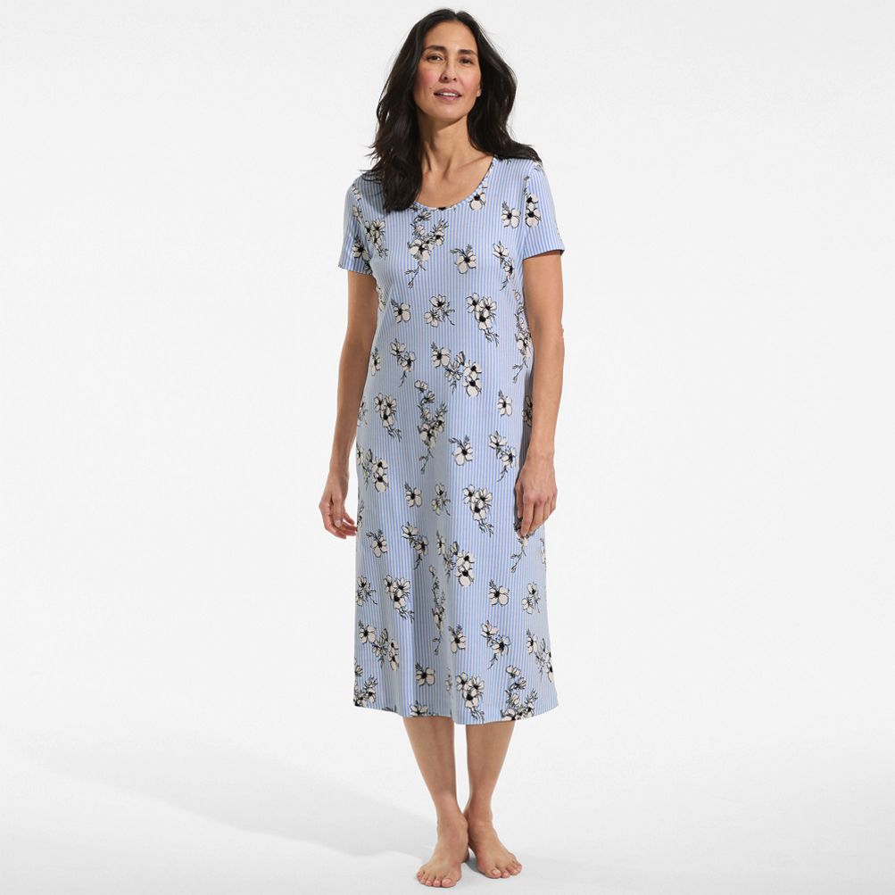 lands' end women's supima cotton short sleeve midcalf nightgown dress Lands' End Women's Tall Supima Cotton Short Sleeve Midcalf Nightgown Dress