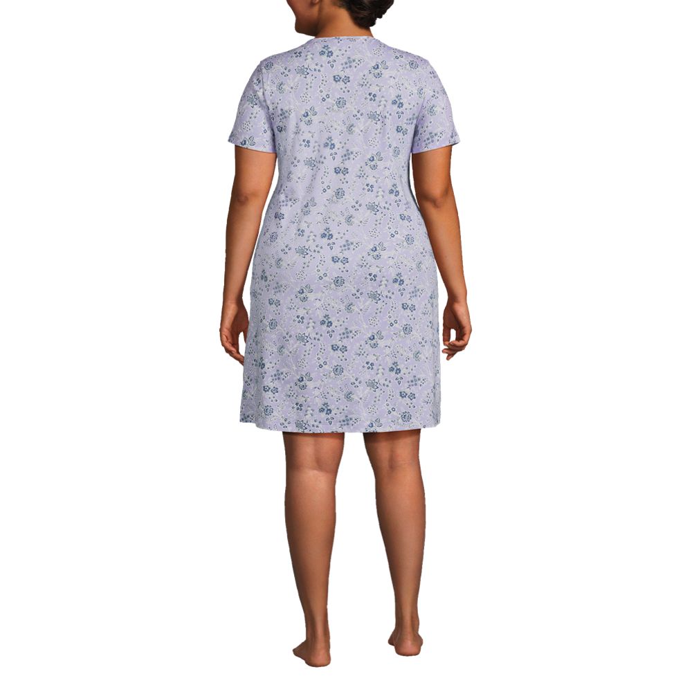 Women's Cotton Knee Length Short Nighty with Pocket - Teal