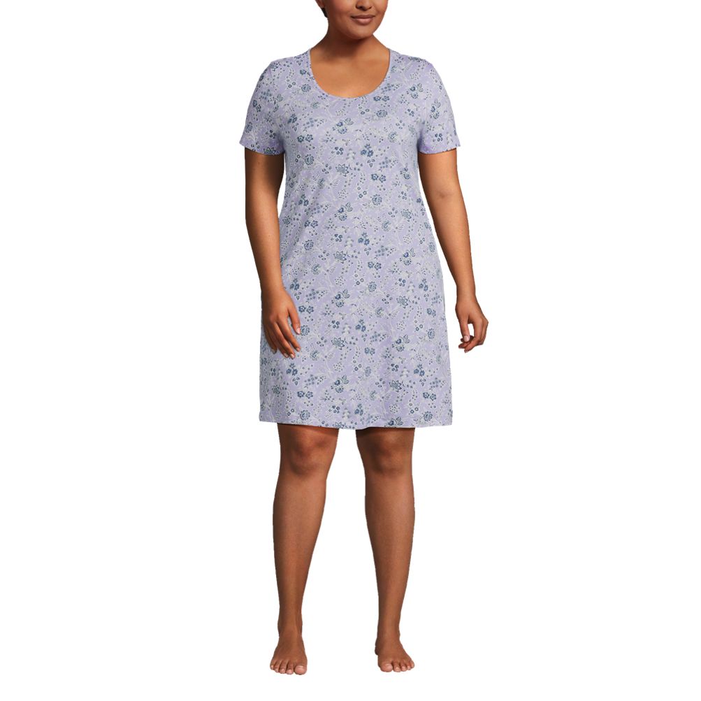 Women's Cotton Knee Length Short Nighty with Pocket - Dark Green
