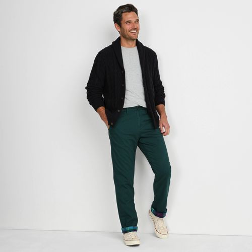 Men's Comfort Waist Stretch Flannel Lined Knockabout Chino Pants, alternative image