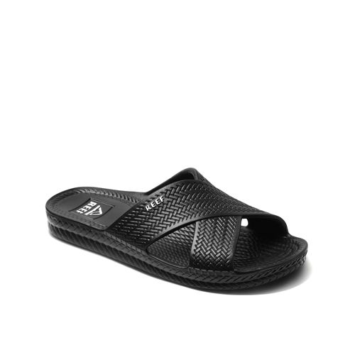 Reef Women's Girls Slap 3 Flip-Flop, Black/Black/Aqua, 7 