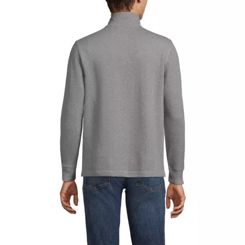 Men's Bedford Rib Casual Quarter Zip Sweater, Back