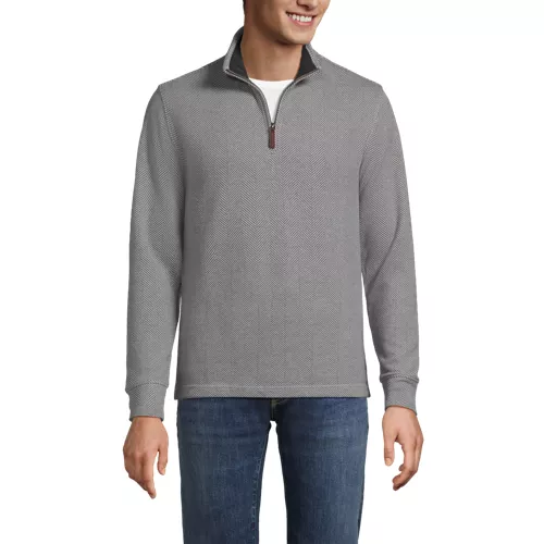 Men's Bedford Rib Casual Quarter Zip Sweater, Front