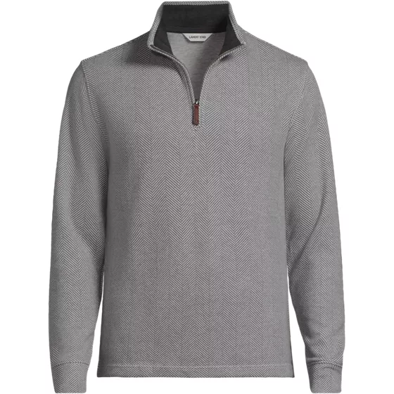 Men's Big and Tall Bedford Rib Casual Quarter Zip Pullover Sweater - primary