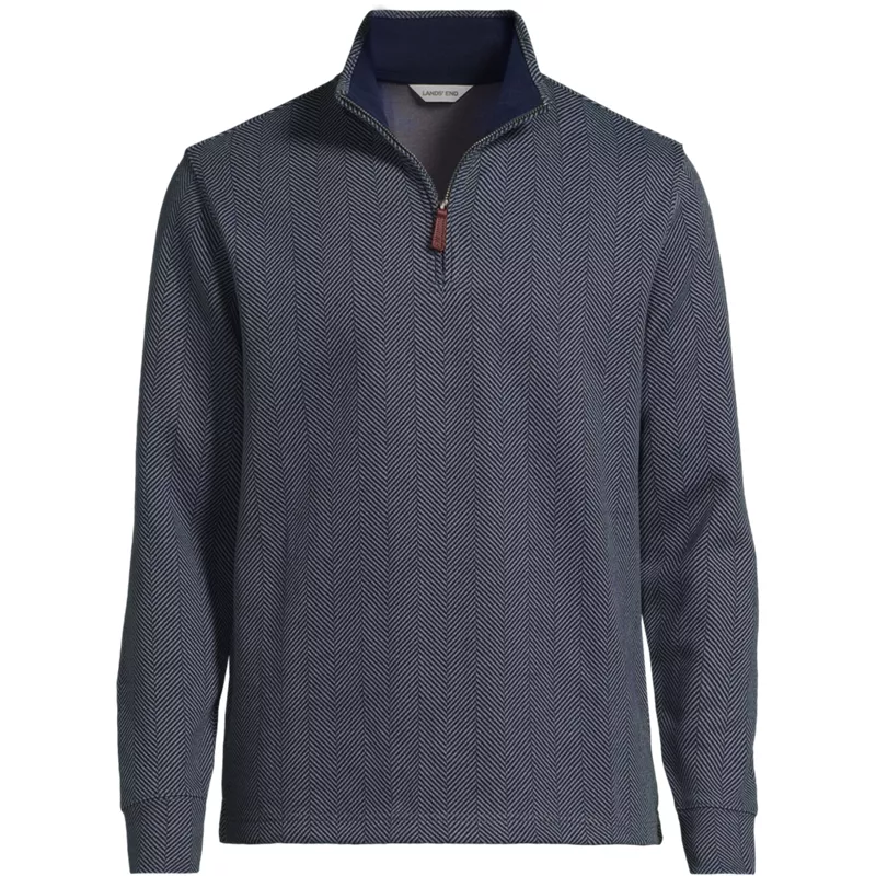 Men's Bedford Rib Casual Quarter Zip Pullover Sweater, Front