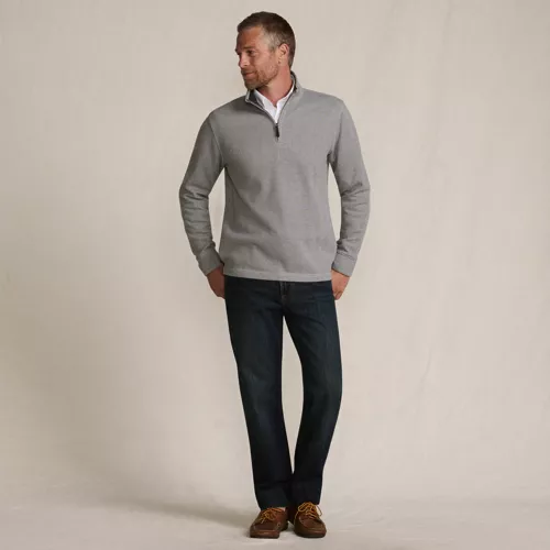 Men's Bedford Rib Casual Quarter Zip Sweater, alternative image
