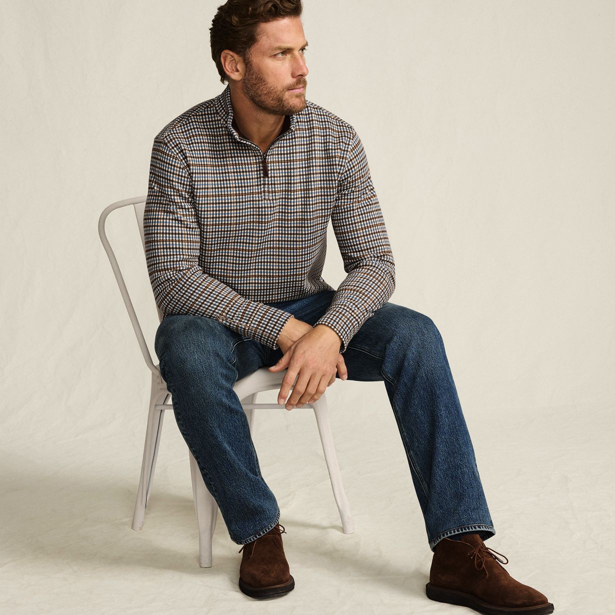 Men's Bedford Rib Casual Quarter Zip Sweater