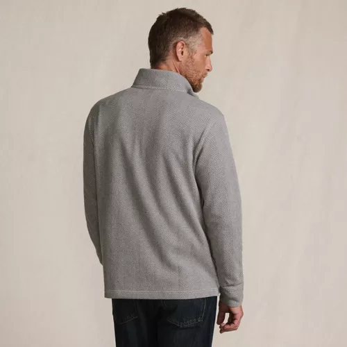 Men's Bedford Rib Casual Quarter Zip Sweater, Back