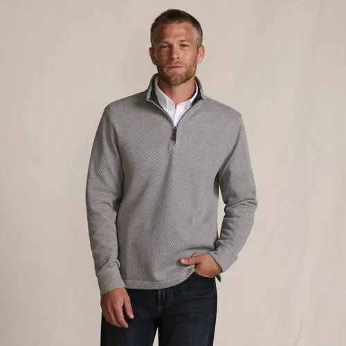Men's Bedford Rib Casual Quarter Zip Sweater, Front