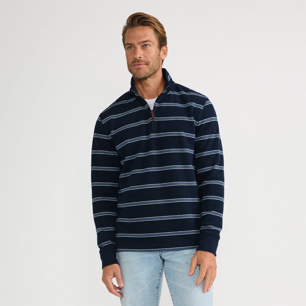 Men's Bedford Rib Casual Quarter Zip Sweater | Lands' End