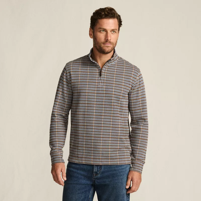 Men's Tall Bedford Rib Casual Quarter Zip Pullover Sweater, Front
