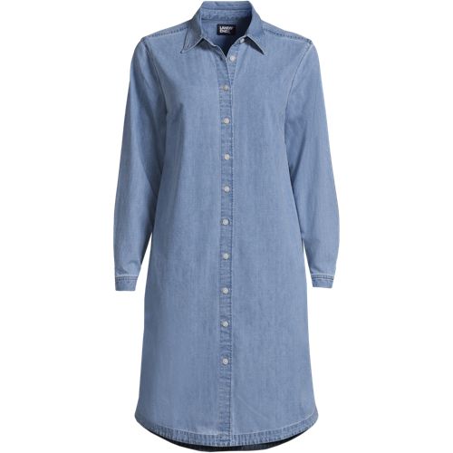 Women's Chambray Button Front Dress - image 2